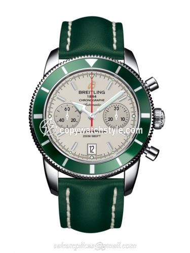 Breitling Superocean Heritage 44 Chronograph Stainless Steel / Green / Silver / Calf A2337036.G753.189X Breitling Superocean Heritage 44 Chronograph Stainless Steel / Green / Silver / Calf A2337036.G753.189X