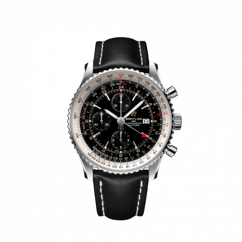 Breitling Navitimer 1 Chronograph GMT Stainless Steel / Black / Calf / Pin A24322121B2X1 Breitling Navitimer 1 Chronograph GMT Stainless Steel / Black / Calf / Pin A24322121B2X1
