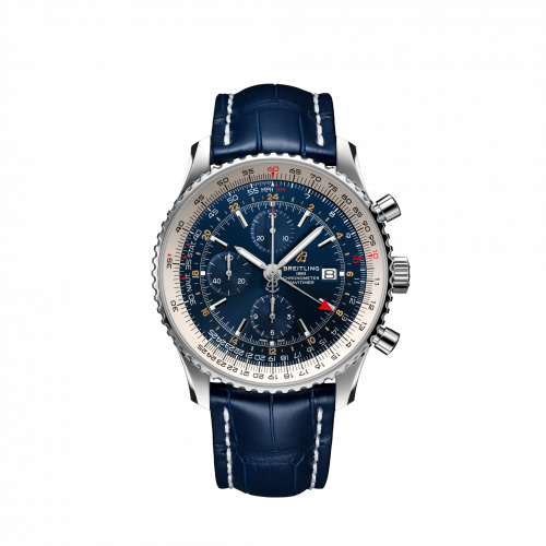 Breitling Navitimer 1 Chronograph GMT Stainless Steel / Blue / Croco / Pin A24322121C2P1 Breitling Navitimer 1 Chronograph GMT Stainless Steel / Blue / Croco / Pin A24322121C2P1