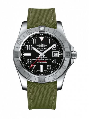 Breitling Avenger II GMT Stainless Steel / Volcano Black / Military / Pin A3239011/BC34/106W/A20BA.1 Breitling Avenger II GMT Stainless Steel / Volcano Black / Military / Pin A3239011/BC34/106W/A20BA.1