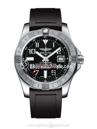 Breitling Avenger II GMT Stainless Steel / Volcano Black / Rubber A3239011/BC34/131S/A20S.1