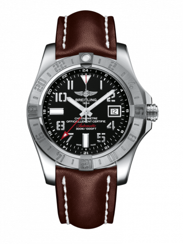 Breitling Avenger II GMT Stainless Steel / Volcano Black / Calf / Folding A3239011/BC34/438X/A20D.1