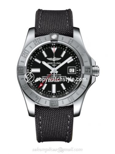 Breitling Avenger II GMT Stainless Steel / Volcano Black / Military / Pin A32390111B1W1 Breitling Avenger II GMT Stainless Steel / Volcano Black / Military / Pin A32390111B1W1