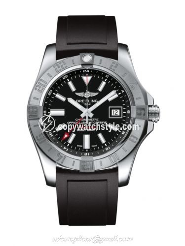 Breitling Avenger II GMT Stainless Steel / Volcano Black / Rubber A3239011/BC35/131S/A20S.1 Breitling Avenger II GMT Stainless Steel / Volcano Black / Rubber A3239011/BC35/131S/A20S.1