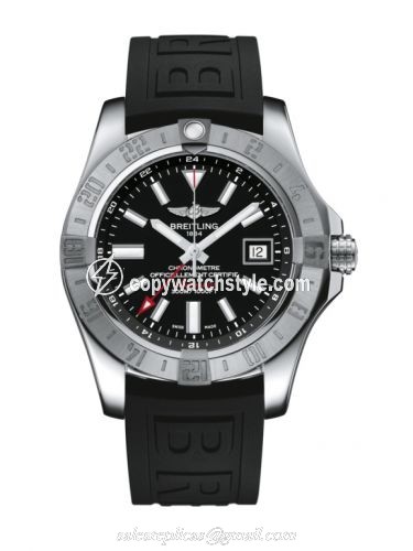 Breitling Avenger II GMT Stainless Steel / Volcano Black / Rubber / Pin A32390111B1S2 Breitling Avenger II GMT Stainless Steel / Volcano Black / Rubber / Pin A32390111B1S2