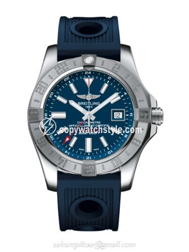 Breitling Avenger II GMT Stainless Steel / Mariner Blue / Rubber / Folding A3239011/C872/211S/A20D.2