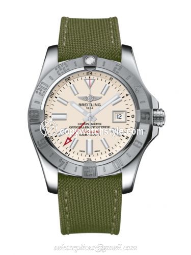 Breitling Avenger II GMT Stainless Steel / Stratus Silver / Military / Pin A3239011/G778/106W/A20BA.1 Breitling Avenger II GMT Stainless Steel / Stratus Silver / Military / Pin A3239011/G778/106W/A20BA.1