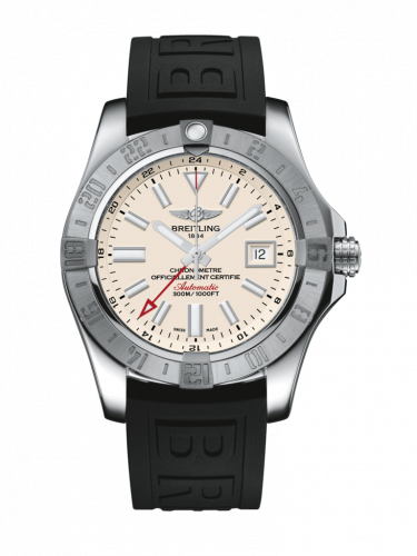 Breitling Avenger II GMT Stainless Steel / Stratus Silver / Rubber / Folding A32390111G1S1 Breitling Avenger II GMT Stainless Steel / Stratus Silver / Rubber / Folding A32390111G1S1
