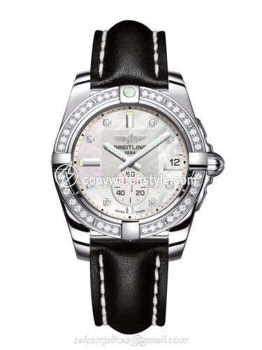 Breitling Galactic 36 Automatic Stainless Steel / Diamond / Pearl Diamond / Calf A3733053/A717/414X//A16BA.1 Breitling Galactic 36 Automatic Stainless Steel / Diamond / Pearl Diamond / Calf A3733053/A717/414X//A16BA.1