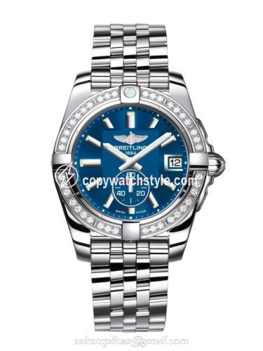 Breitling Galactic 36 Automatic Stainless Steel / Diamond / Gun Blue / Bracelet A3733053/C824/376A