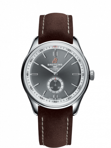 Breitling Premier Automatic 40 Stainless Steel / Anthracite / Nubuck Brown / Folding A37340351B1X1 Breitling Premier Automatic 40 Stainless Steel / Anthracite / Nubuck Brown / Folding A37340351B1X1