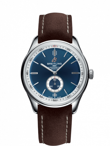 Breitling Premier Automatic 40 Stainless Steel / Blue / Nubuck Brown / Folding A37340351C1X1 Breitling Premier Automatic 40 Stainless Steel / Blue / Nubuck Brown / Folding A37340351C1X1