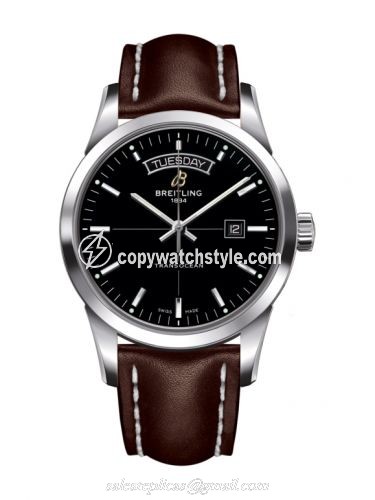 Breitling Transocean Day & Date Stainless Steel / Black / Calf / Pin A4531012/BB69/437X/A20BA.1 Breitling Transocean Day & Date Stainless Steel / Black / Calf / Pin A4531012/BB69/437X/A20BA.1