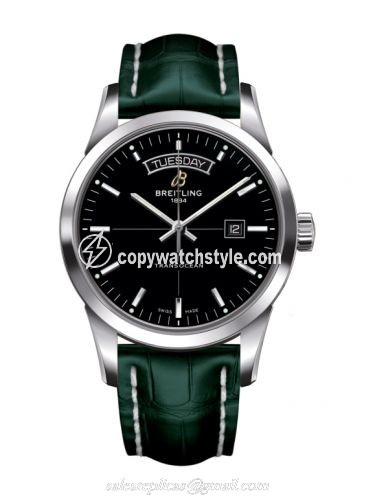 Breitling Transocean Day & Date Stainless Steel / Black / Croco / Pin A4531012/BB69/748P/A20BA.1 Breitling Transocean Day & Date Stainless Steel / Black / Croco / Pin A4531012/BB69/748P/A20BA.1