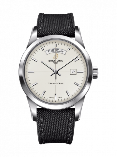 Breitling Transocean Day & Date Stainless Steel / Silver / Military / Pin A4531012/G751/109W/A20BA.1 Breitling Transocean Day & Date Stainless Steel / Silver / Military / Pin A4531012/G751/109W/A20BA.1
