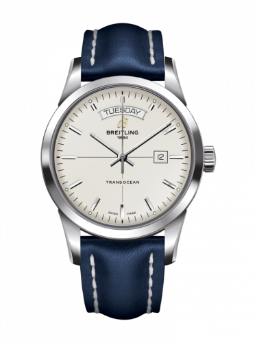 Breitling Transocean Day & Date Stainless Steel / Silver / Calf / Pin A4531012/G751/112X/A20D.1 Breitling Transocean Day & Date Stainless Steel / Silver / Calf / Pin A4531012/G751/112X/A20D.1