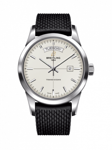 Breitling Transocean Day & Date Stainless Steel / Silver / Rubber / Folding A4531012/G751/279S/A20D.2 Breitling Transocean Day & Date Stainless Steel / Silver / Rubber / Folding A4531012/G751/279S/A20D.2
