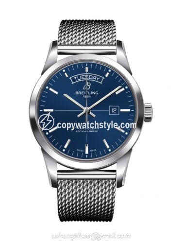 Breitling Transocean Day & Date Stainless Steel / Blue / Milanese A453109T.C921.154A Breitling Transocean Day & Date Stainless Steel / Blue / Milanese A453109T.C921.154A