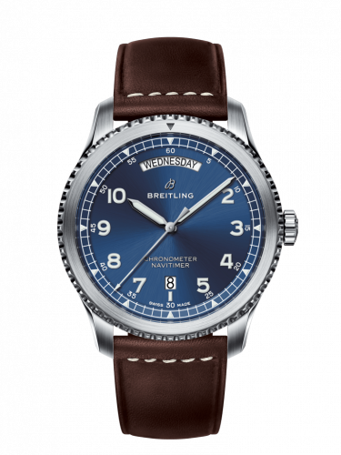 Breitling Navitimer 8 Automatic Day & Date 41 Stainless Steel / Blue / Brown Calf / Pin A45330101C1X2 Breitling Navitimer 8 Automatic Day & Date 41 Stainless Steel / Blue / Brown Calf / Pin A45330101C1X2