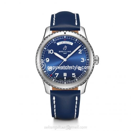 Breitling Navitimer 8 Automatic Day & Date 41 Stainless Steel / Blue / Blue Calf / Pin A45330101C1X3