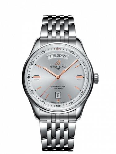 Breitling Premier Automatic Day & Date 40 Stainless Steel / Silver / Bracelet A45340211G1A1 Breitling Premier Automatic Day & Date 40 Stainless Steel / Silver / Bracelet A45340211G1A1