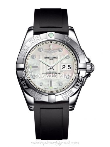 Breitling Galactic 41 Stainless Steel / Pearl Diamond / Rubber A49350L2.A702.132S