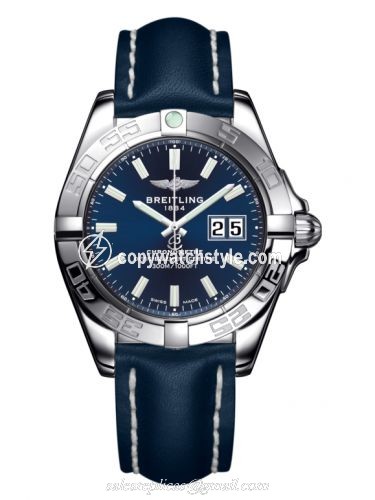 Breitling Galactic 41 Stainless Steel / Horizon Blue / Calf A49350L2.C929.113X