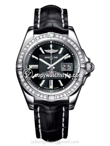 Breitling Galactic 41 Stainless Steel / Diamond / Trophy Black / Croco A49350LA.BA07.728P Breitling Galactic 41 Stainless Steel / Diamond / Trophy Black / Croco A49350LA.BA07.728P