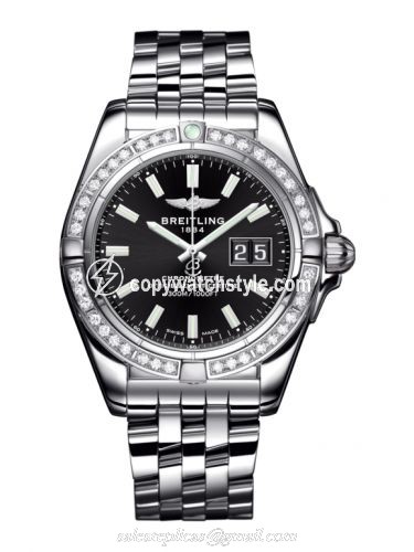 Breitling Galactic 41 Stainless Steel / Diamond / Onyx Black / Bracelet A49350LA.BE58.366A
