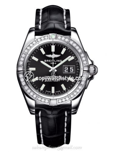 Breitling Galactic 41 Stainless Steel / Diamond / Onyx Black / Croco A49350LA.BE58.728P Breitling Galactic 41 Stainless Steel / Diamond / Onyx Black / Croco A49350LA.BE58.728P