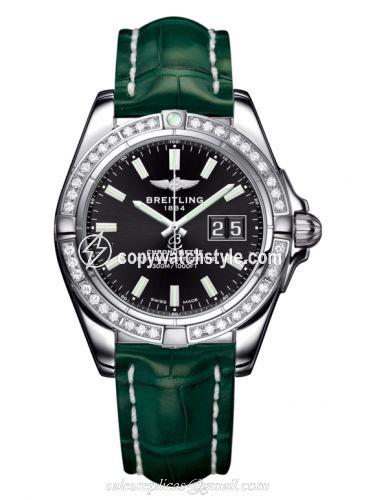 Breitling Galactic 41 Stainless Steel / Diamond / Onyx Black / Croco A49350LA.BE58.771P Breitling Galactic 41 Stainless Steel / Diamond / Onyx Black / Croco A49350LA.BE58.771P
