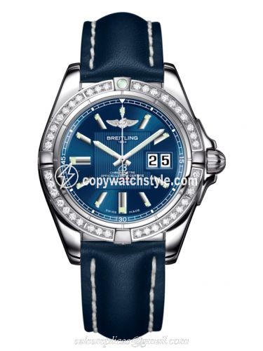Breitling Galactic 41 Stainless Steel / Diamond / Metallica Blue / Calf A49350LA.C806.113X Breitling Galactic 41 Stainless Steel / Diamond / Metallica Blue / Calf A49350LA.C806.113X