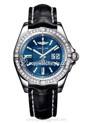 Breitling Galactic 41 Stainless Steel / Diamond / Metallica Blue / Croco A49350LA.C806.728P Breitling Galactic 41 Stainless Steel / Diamond / Metallica Blue / Croco A49350LA.C806.728P