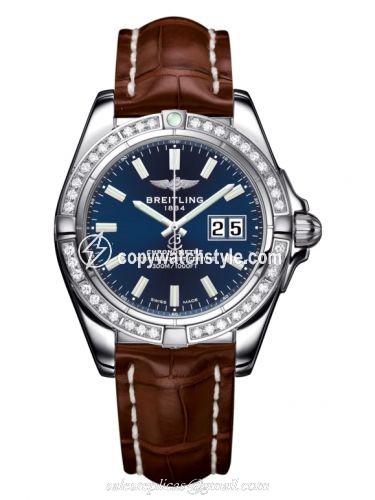 Breitling Galactic 41 Stainless Steel / Diamond / Horizon Blue / Croco A49350LA.C929.722P Breitling Galactic 41 Stainless Steel / Diamond / Horizon Blue / Croco A49350LA.C929.722P