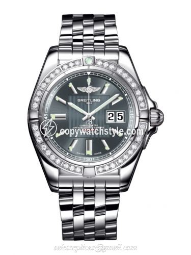 Breitling Galactic 41 Stainless Steel / Diamond / Tomcat Gray / Bracelet A49350LA.F549.366A