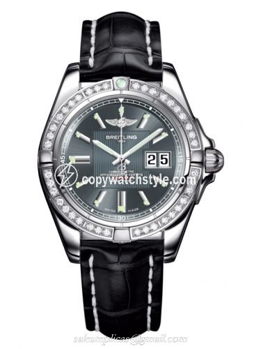 Breitling Galactic 41 Stainless Steel / Diamond / Tomcat Gray / Croco A49350LA.F549.728P Breitling Galactic 41 Stainless Steel / Diamond / Tomcat Gray / Croco A49350LA.F549.728P