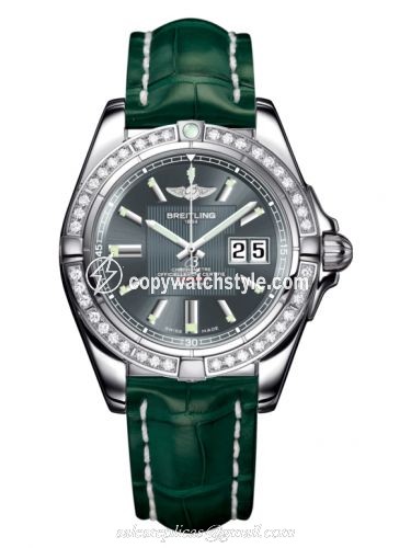 Breitling Galactic 41 Stainless Steel / Diamond / Tomcat Gray / Croco A49350LA.F549.771P Breitling Galactic 41 Stainless Steel / Diamond / Tomcat Gray / Croco A49350LA.F549.771P