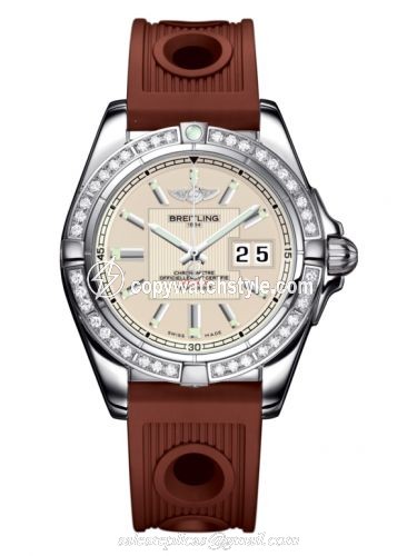 Breitling Galactic 41 Stainless Steel / Diamond / Sierra Silver / Rubber A49350LA.G699.204S