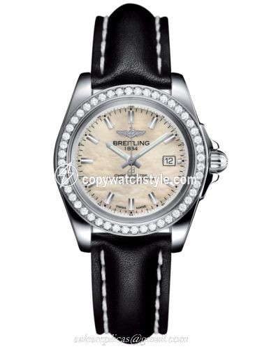 Breitling Galactic 32 Sleek Edition Stainless Steel / Diamond / Pearl / Calf A7133053/A800/408X/A14BA.1 Breitling Galactic 32 Sleek Edition Stainless Steel / Diamond / Pearl / Calf A7133053/A800/408X/A14BA.1