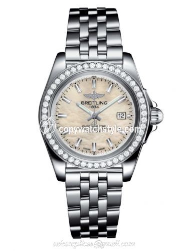 Breitling Galactic 32 Sleek Edition Stainless Steel / Diamond / Pearl / Bracelet A7133053/A800/792A Breitling Galactic 32 Sleek Edition Stainless Steel / Diamond / Pearl / Bracelet A7133053/A800/792A