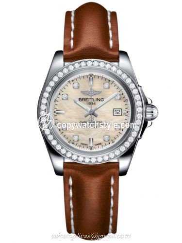 Breitling Galactic 32 Sleek Edition Stainless Steel / Diamond / Pearl Diamond / Calf A7133053/A801/406X/A14BA.1 Breitling Galactic 32 Sleek Edition Stainless Steel / Diamond / Pearl Diamond / Calf A7133053/A801/406X/A14BA.1