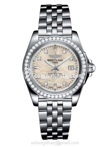 Breitling Galactic 32 Sleek Edition Stainless Steel / Diamond / Pearl Diamond / Bracelet A71330531A1A1