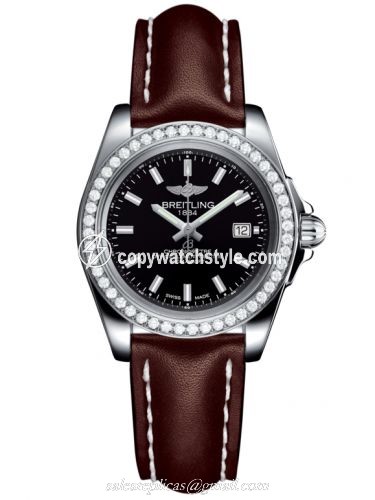 Breitling Galactic 32 Sleek Edition Stainless Steel / Diamond / Trophy Black / Calf A7133053/BF62/410X/A14BA.1 Breitling Galactic 32 Sleek Edition Stainless Steel / Diamond / Trophy Black / Calf A7133053/BF62/410X/A14BA.1