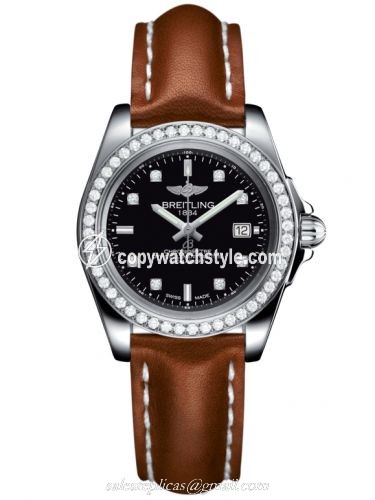 Breitling Galactic 32 Sleek Edition Stainless Steel / Diamond / Trophy Black Diamond / Calf A7133053/BF63/406X/A14BA.1 Breitling Galactic 32 Sleek Edition Stainless Steel / Diamond / Trophy Black Diamond / Calf A7133053/BF63/406X/A14BA.1