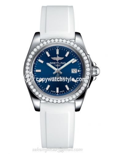 Breitling Galactic 32 Sleek Edition Stainless Steel / Diamond / Horizon Blue / Rubber A7133053/C951/164S/A14S.1 Breitling Galactic 32 Sleek Edition Stainless Steel / Diamond / Horizon Blue / Rubber A7133053/C951/164S/A14S.1