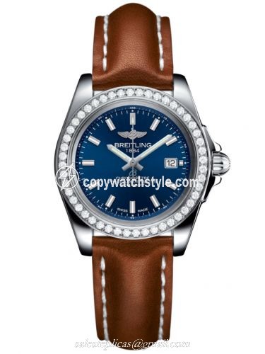 Breitling Galactic 32 Sleek Edition Stainless Steel / Diamond / Horizon Blue / Calf A7133053/C951/406X/A14BA.1 Breitling Galactic 32 Sleek Edition Stainless Steel / Diamond / Horizon Blue / Calf A7133053/C951/406X/A14BA.1