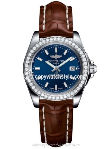 Breitling Galactic 32 Sleek Edition Stainless Steel / Diamond / Horizon Blue / Croco A7133053/C951/778P/A14BA.1