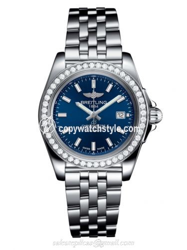 Breitling Galactic 32 Sleek Edition Stainless Steel / Diamond / Horizon Blue / Bracelet A7133053/C951/792A Breitling Galactic 32 Sleek Edition Stainless Steel / Diamond / Horizon Blue / Bracelet A7133053/C951/792A