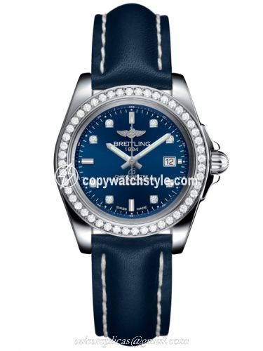 Breitling Galactic 32 Sleek Edition Stainless Steel / Diamond / Horizon Blue Diamond / Calf A7133053/C966/116X/A14BA.1