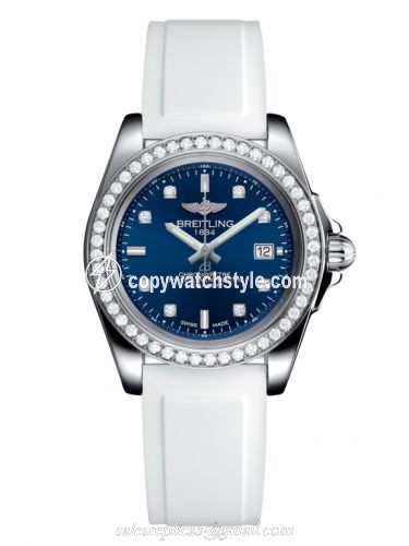 Breitling Galactic 32 Sleek Edition Stainless Steel / Diamond / Horizon Blue Diamond / Rubber A7133053/C966/164S/A14S.1 Breitling Galactic 32 Sleek Edition Stainless Steel / Diamond / Horizon Blue Diamond / Rubber A7133053/C966/164S/A14S.1